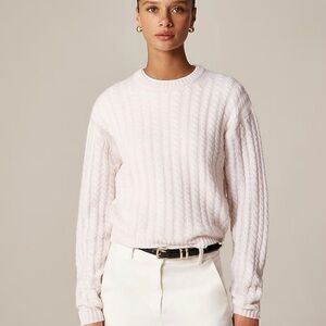 J CREW XS Perfect cashmere cable-knit crewneck sweater CO324